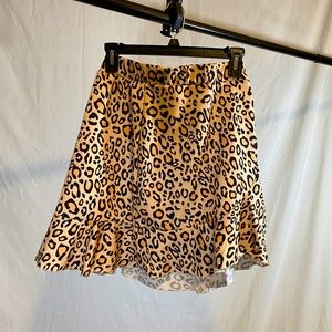 Tie-Front High Waisted Cheetah Skirt